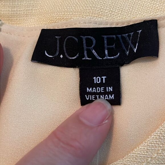 J Crew Tall Mathilde Cap Sleeve Dress in Luster Canvas Sz 10T in Sweet Meringue - Picture 7 of 9
